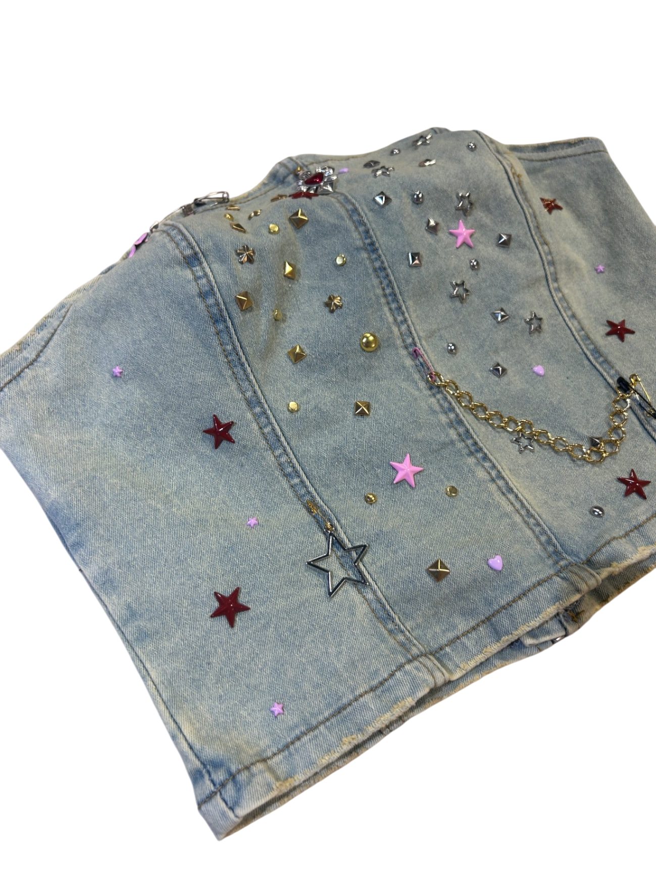 Embellished Denim Corset