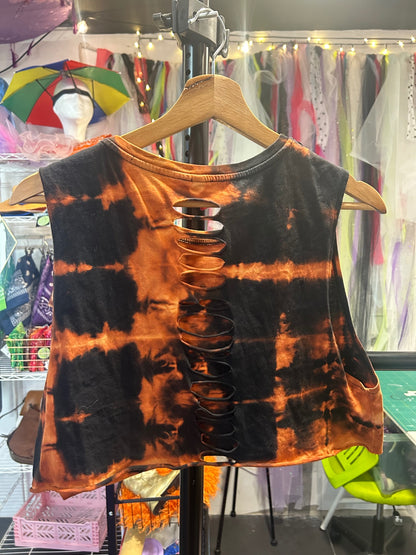 Bleach, cropped & slashed Pink Floyd Vest