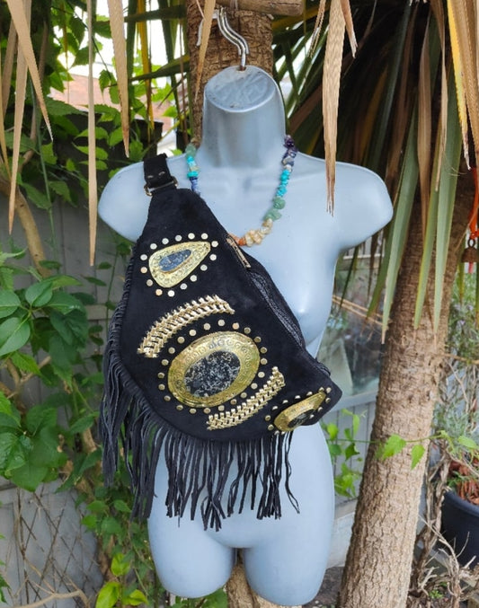 Dolly Bumbags Suede fringes - Black