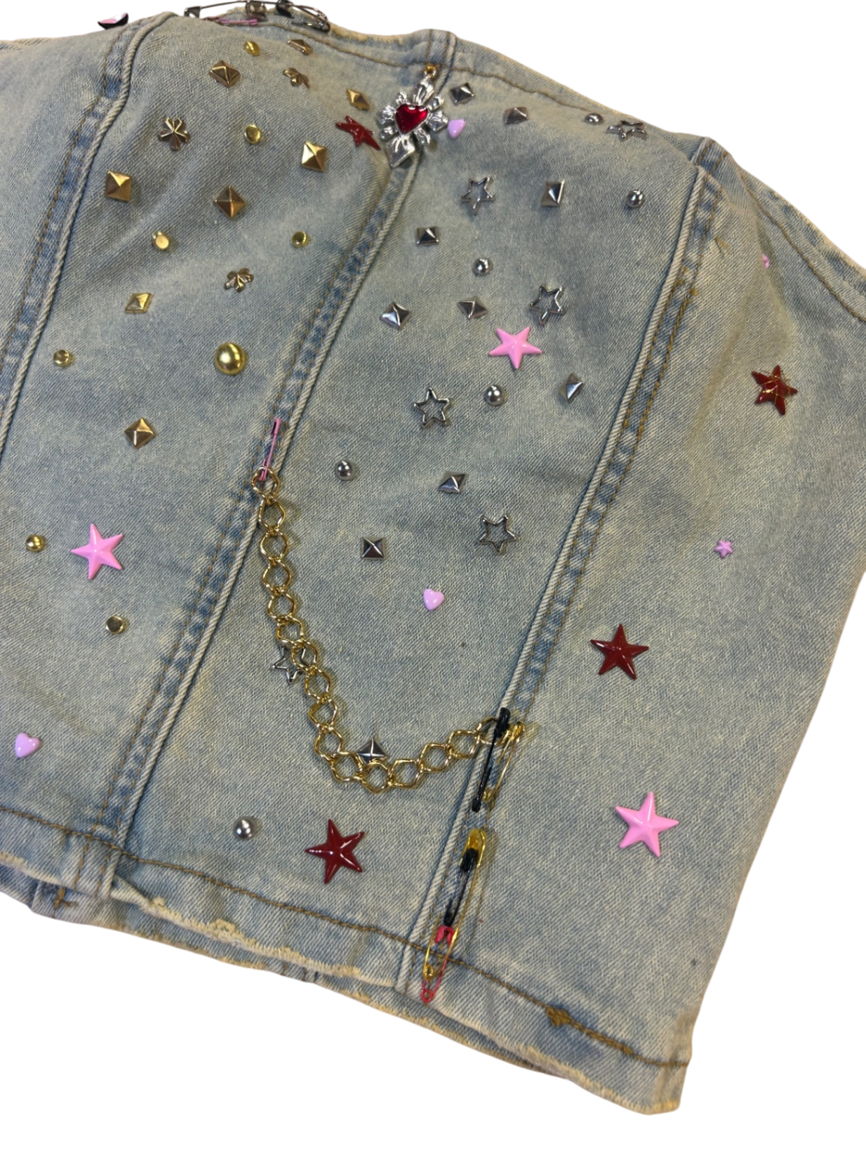 Embellished Denim Corset