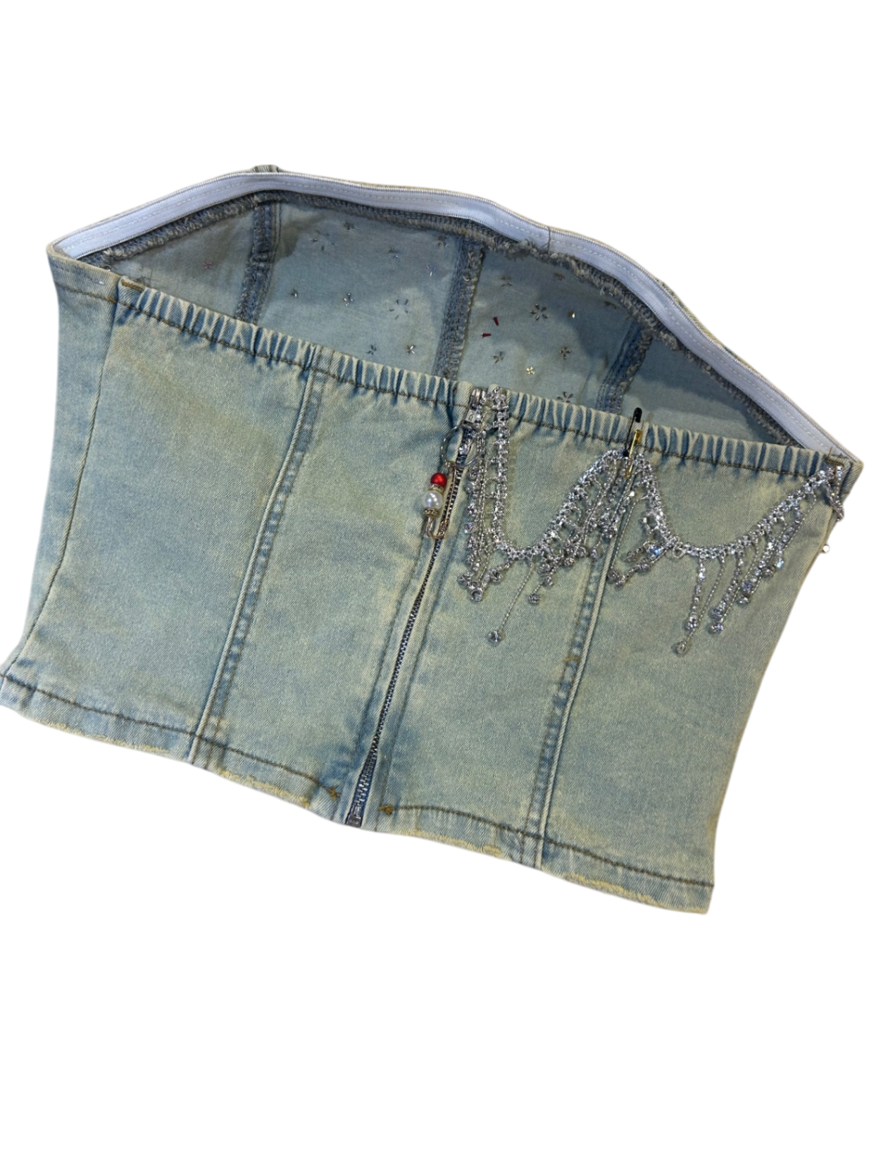 Embellished Denim Corset