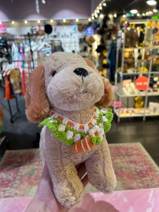  Crochet Pet Collar - Carrot