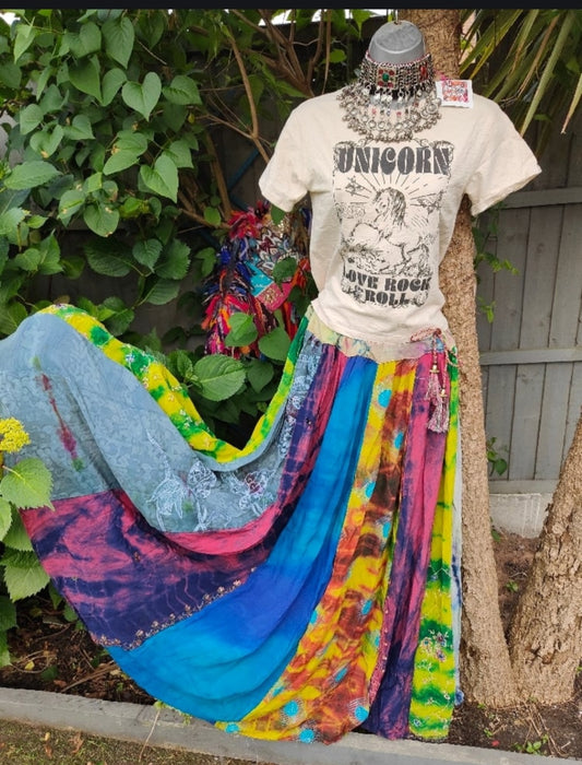Paros panel sari maxi skirt - upto waist 42 inches 