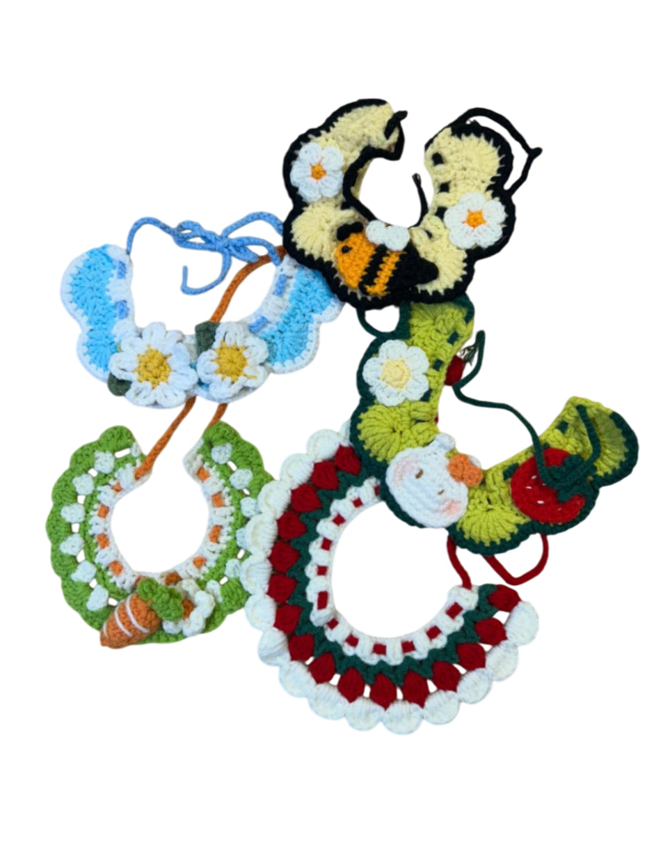 Crochet Pet Collar - Carrot