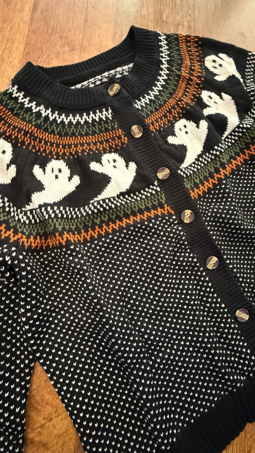 Haunted fair isle cardigan size large