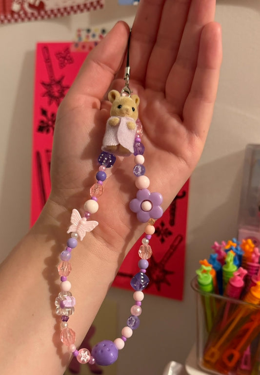 Lilac kangaroo phone charm 