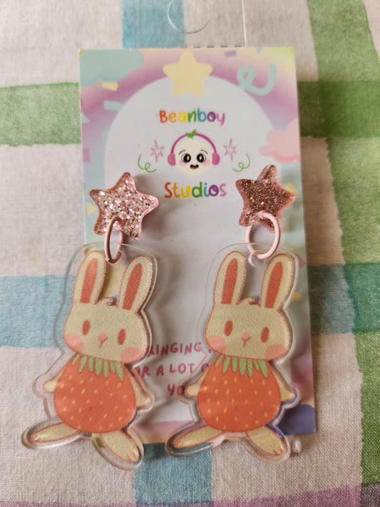 Strawberry Bunny Earrings