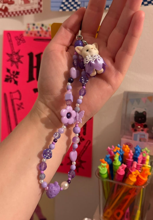 Purple fox phone cham