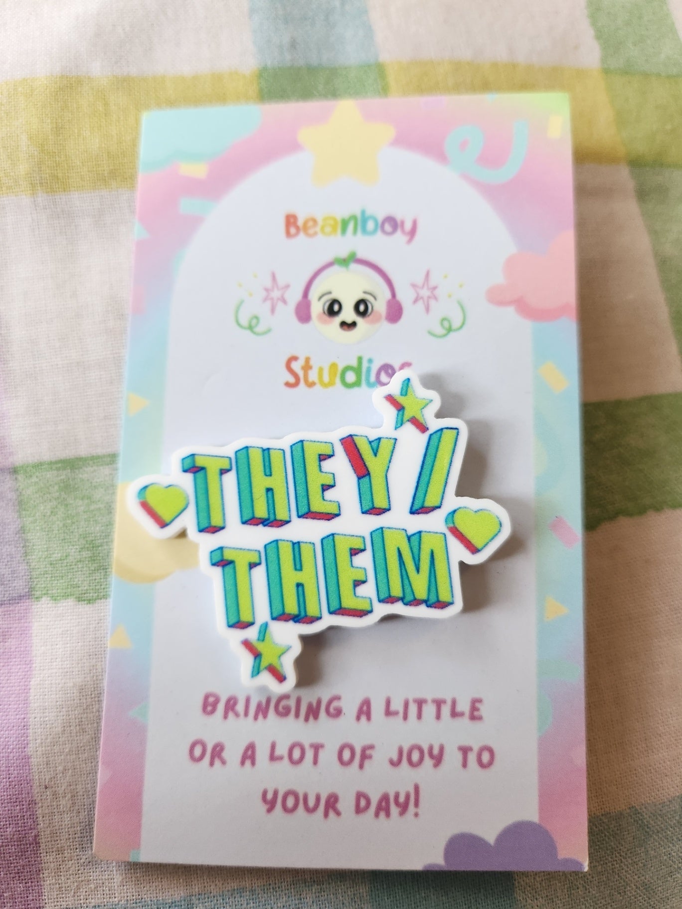 they/them pronoun pin badge!