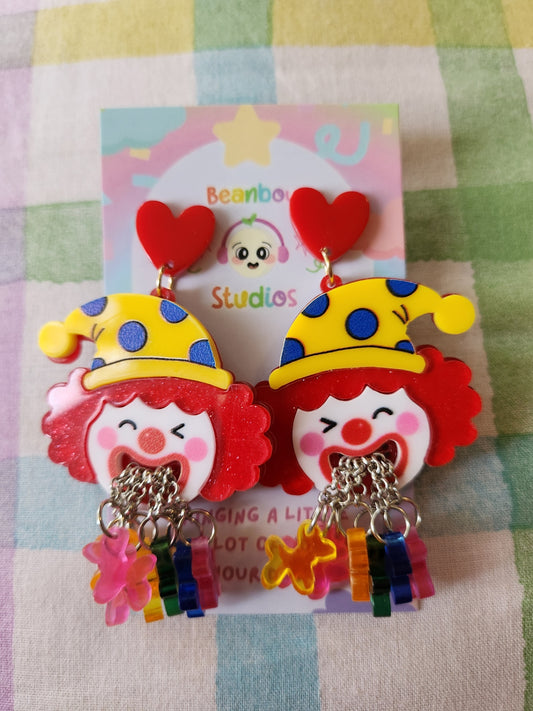 Clown Earrings with spotty hat!