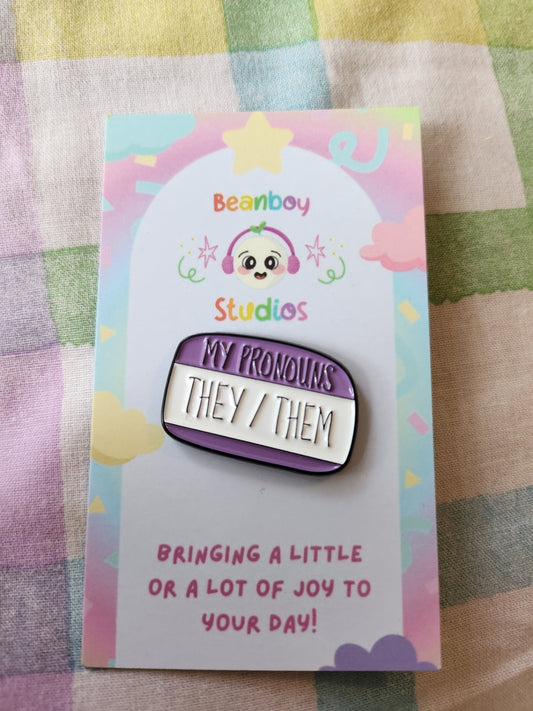 they them pronouns badge enamel!