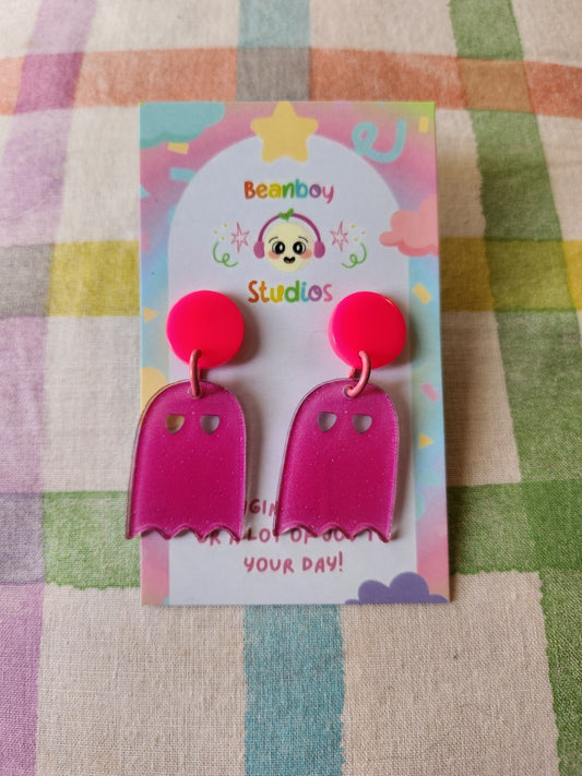 Pink Ghost Earrings