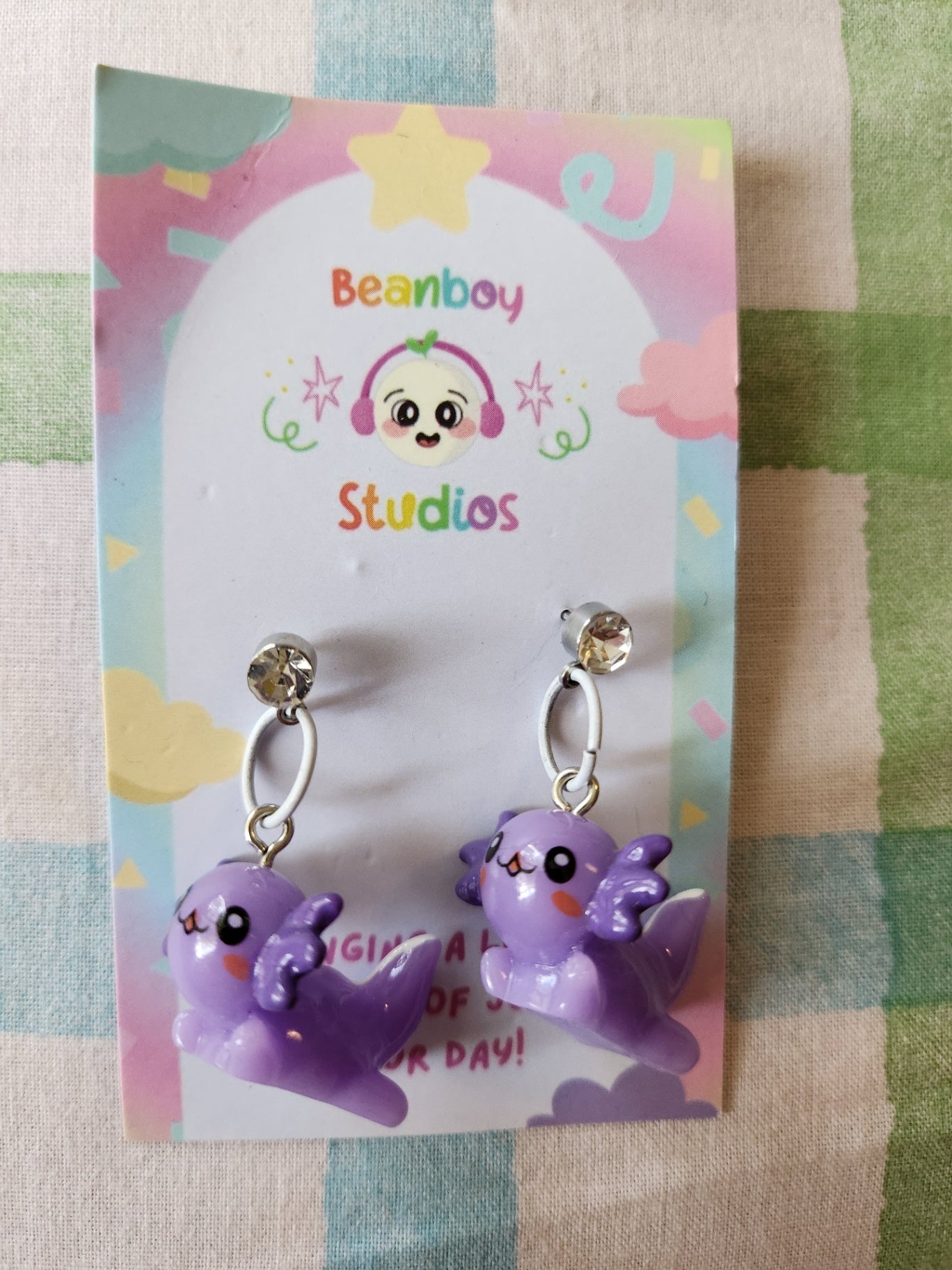 Purple Axolotl Earrings