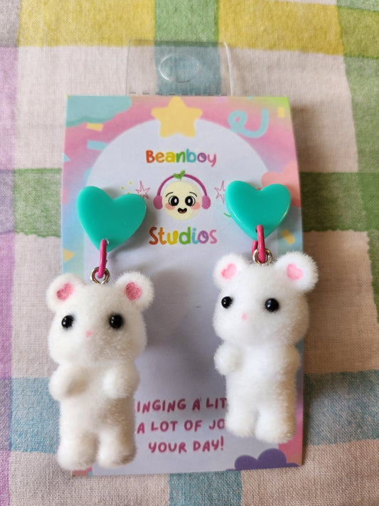 Cute Fuzzy Mouse Earrings
