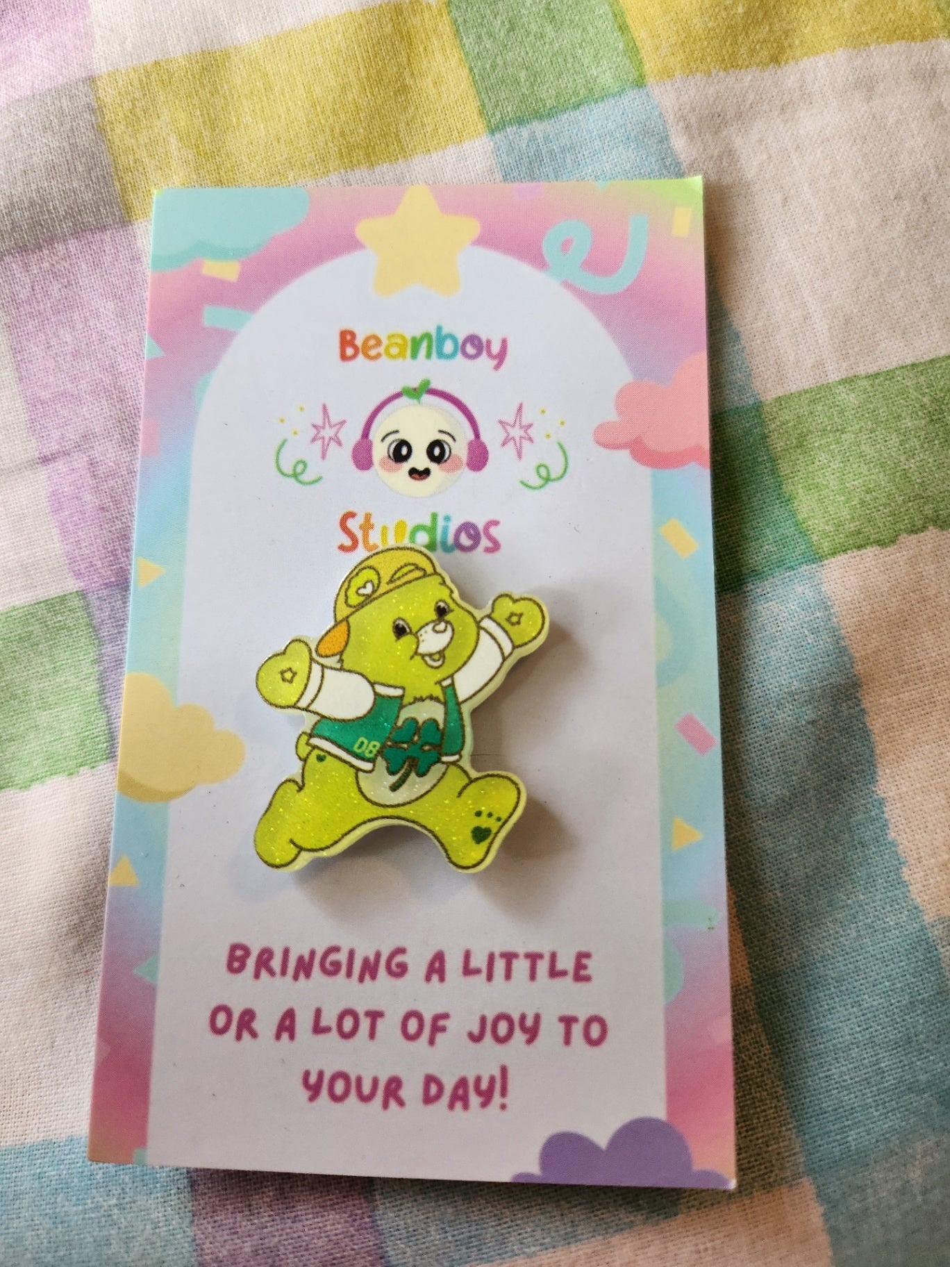 Green bear pin badge!