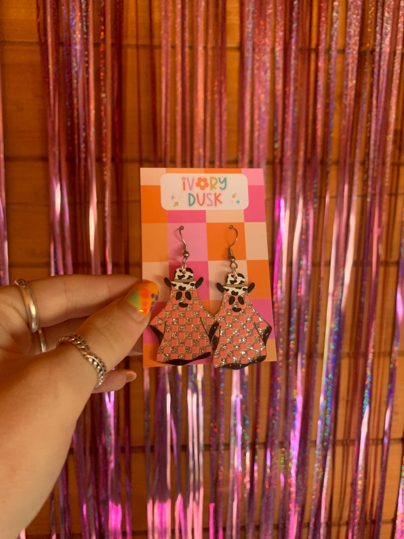 Cowboy ghost earrings