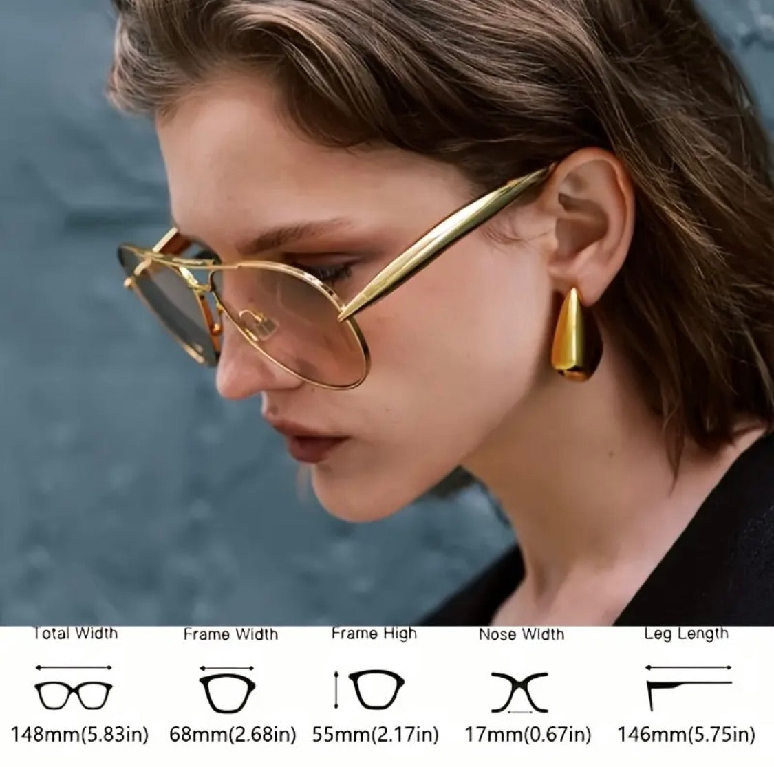 Zara Gold Aviator Sunglasses