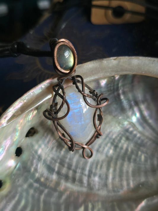 Moonstone and labradorite necklace 