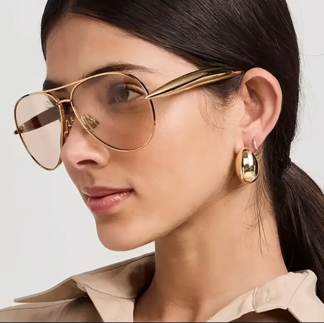 Zara Gold Aviator Sunglasses