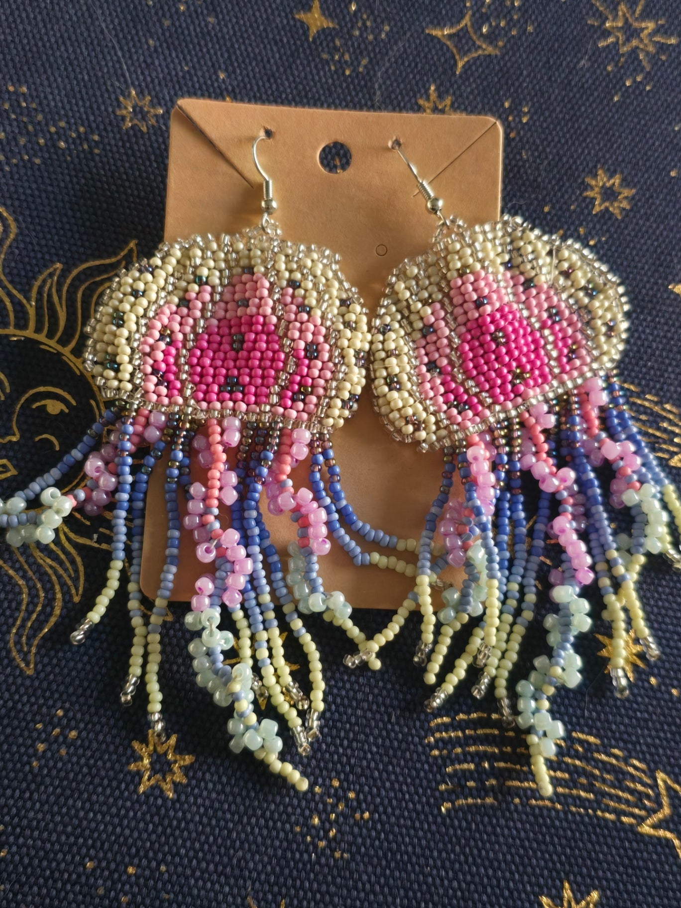 Beaded jellyfish earrings 