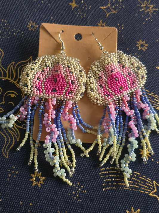 Beaded jellyfish earrings 