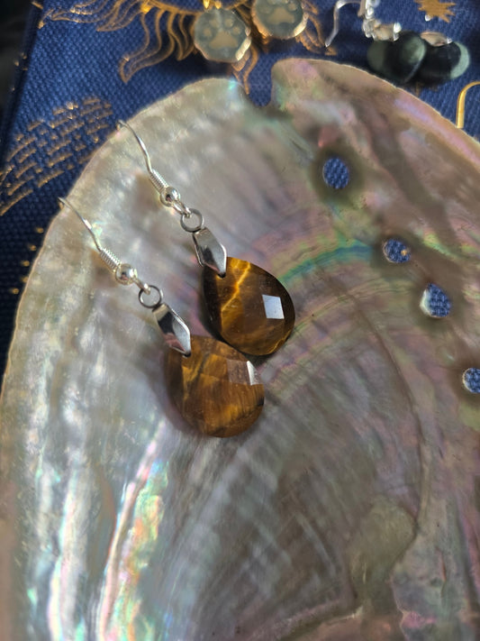 Tigers eye droplet earrings 