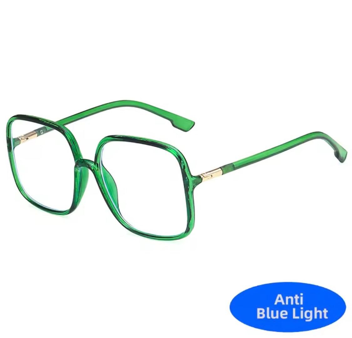 60s Oversized Anti Blue Light Glasses – Green
