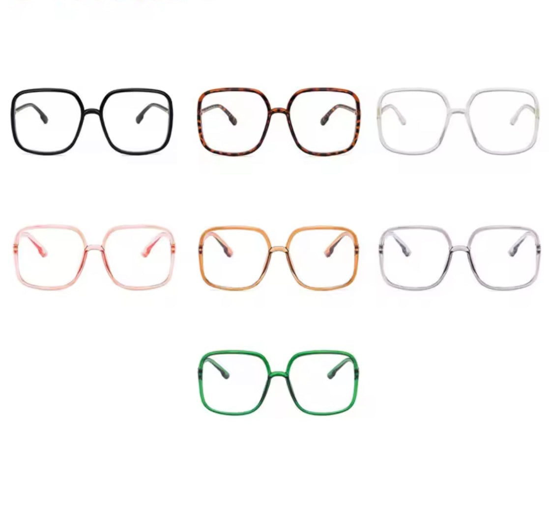 60s Oversized Anti Blue Light Glasses – Grey
