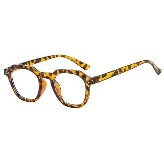 Andie Square Frame Blue Light Glasses- Leopard