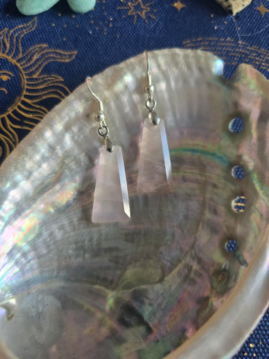 Rose quartz drop earrings 