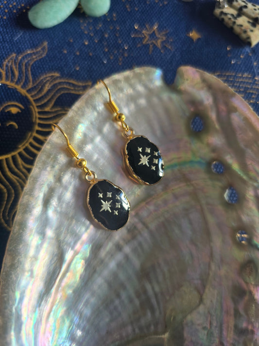 Black obsidian twinkle earrings 