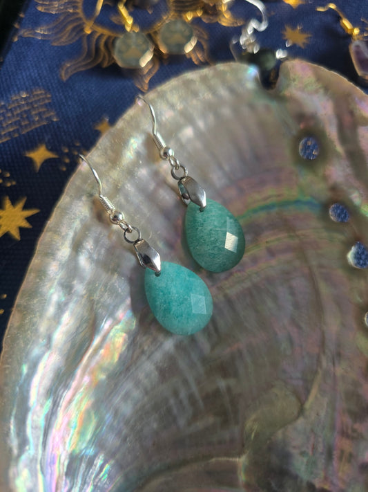 Amazonite droplet earrings 