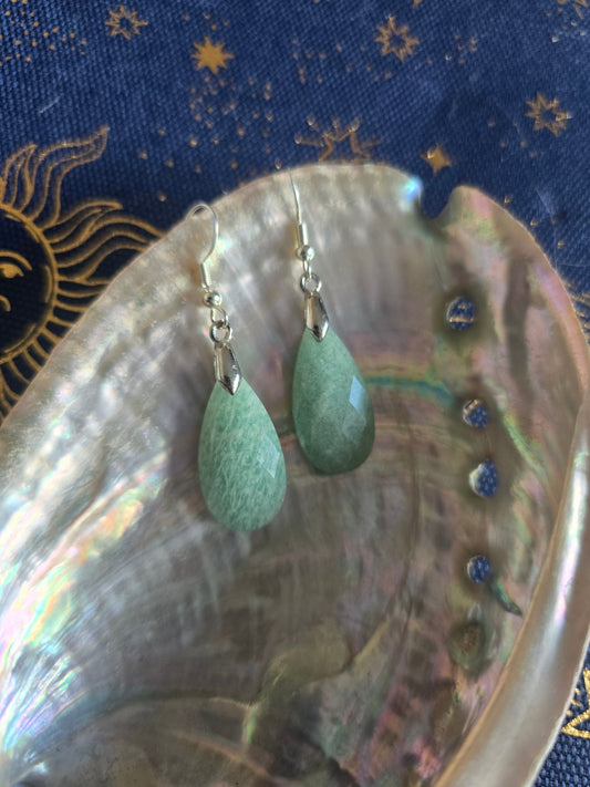 Amazonite tear drop earrings 