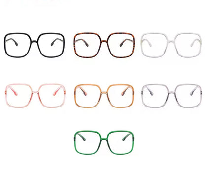 60s Oversized Anti Blue Light Glasses Amber Tan