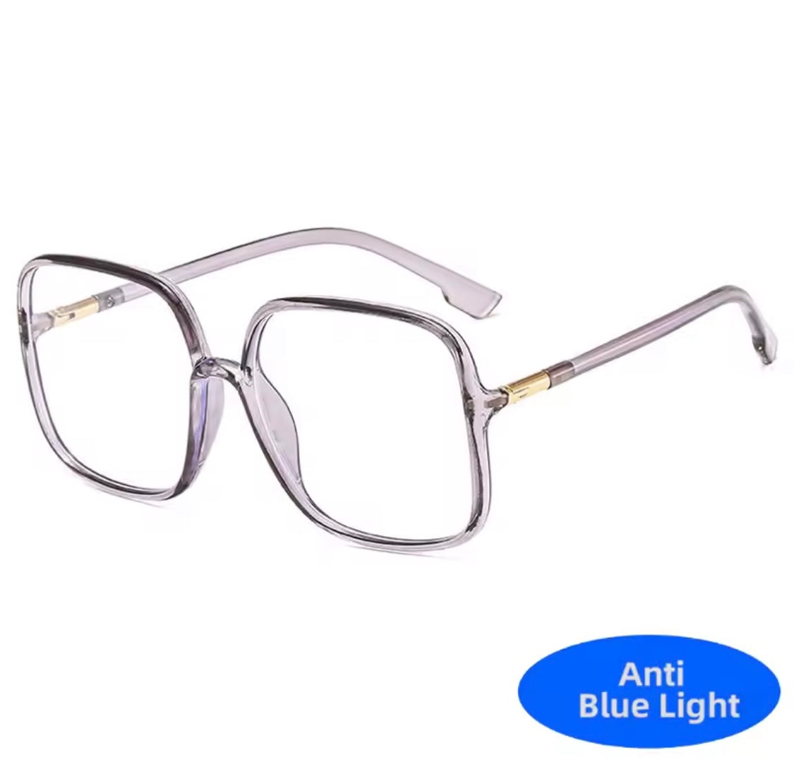 60s Oversized Anti Blue Light Glasses – Grey