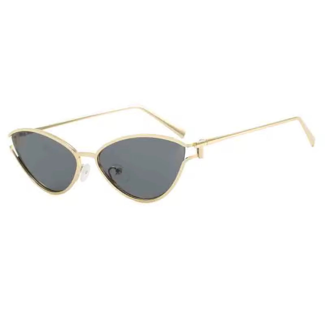 Roxy Gold Rim Cat Eye Sunglasses – Brown Lenses