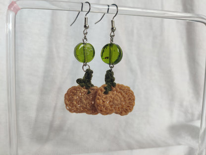 Crochet pumpkin earrings, autumn, Halloween accessories