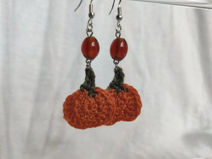 Crochet pumpkin earrings, autumn, Halloween accessories