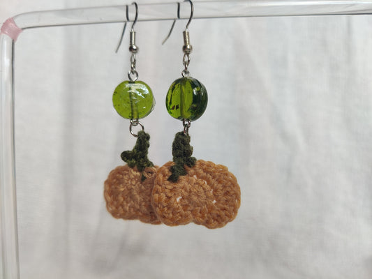 Crochet pumpkin earrings, autumn, Halloween accessories
