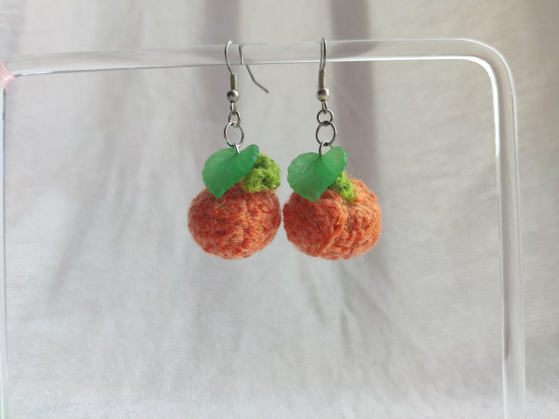 Crochet pumpkin earrings, autumn, Halloween accessories 
