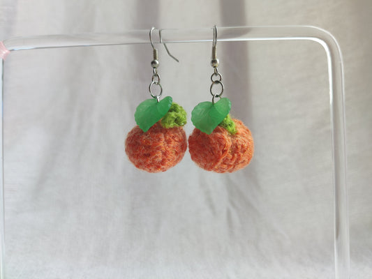 Crochet pumpkin earrings, autumn, Halloween accessories 