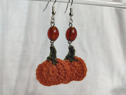 Crochet pumpkin earrings, autumn, Halloween accessories