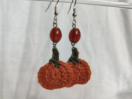 Crochet pumpkin earrings, autumn, Halloween accessories