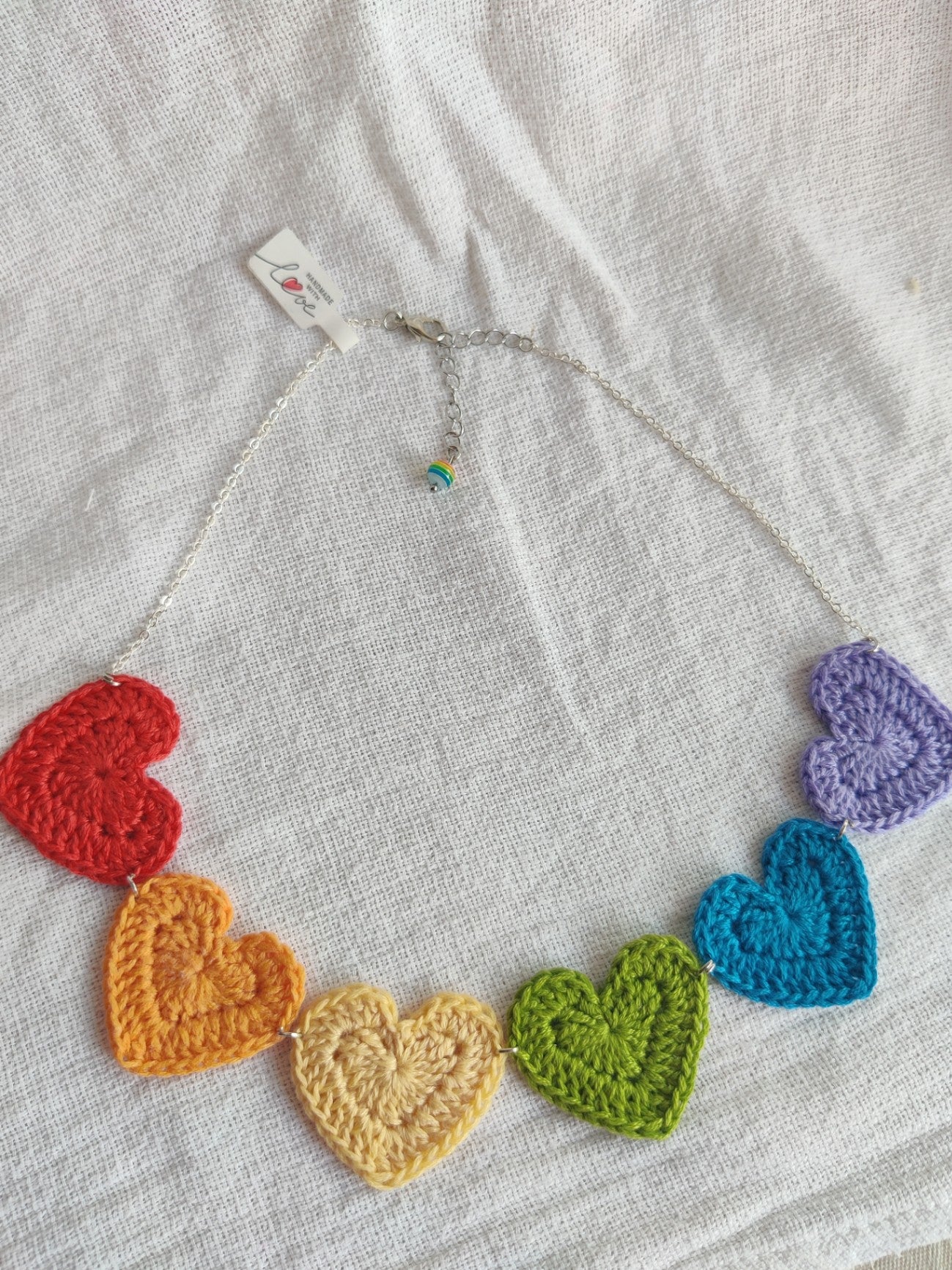 Rainbow heart, pride necklace