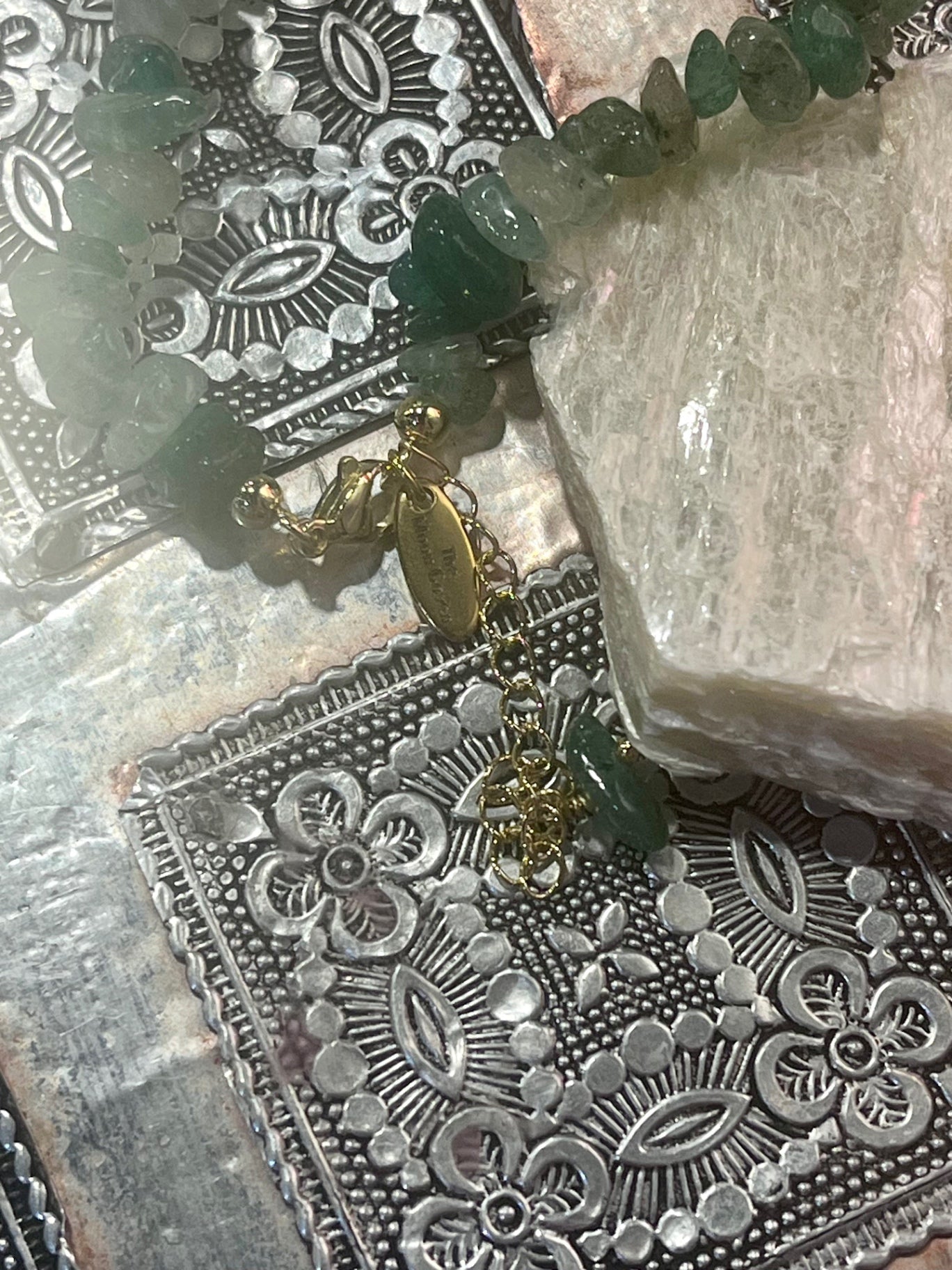 Green Aventurine & Biwa Pearl Bracelet – 