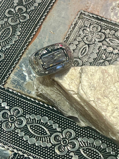 Celestial Rectangle CZ Ring – Silver 