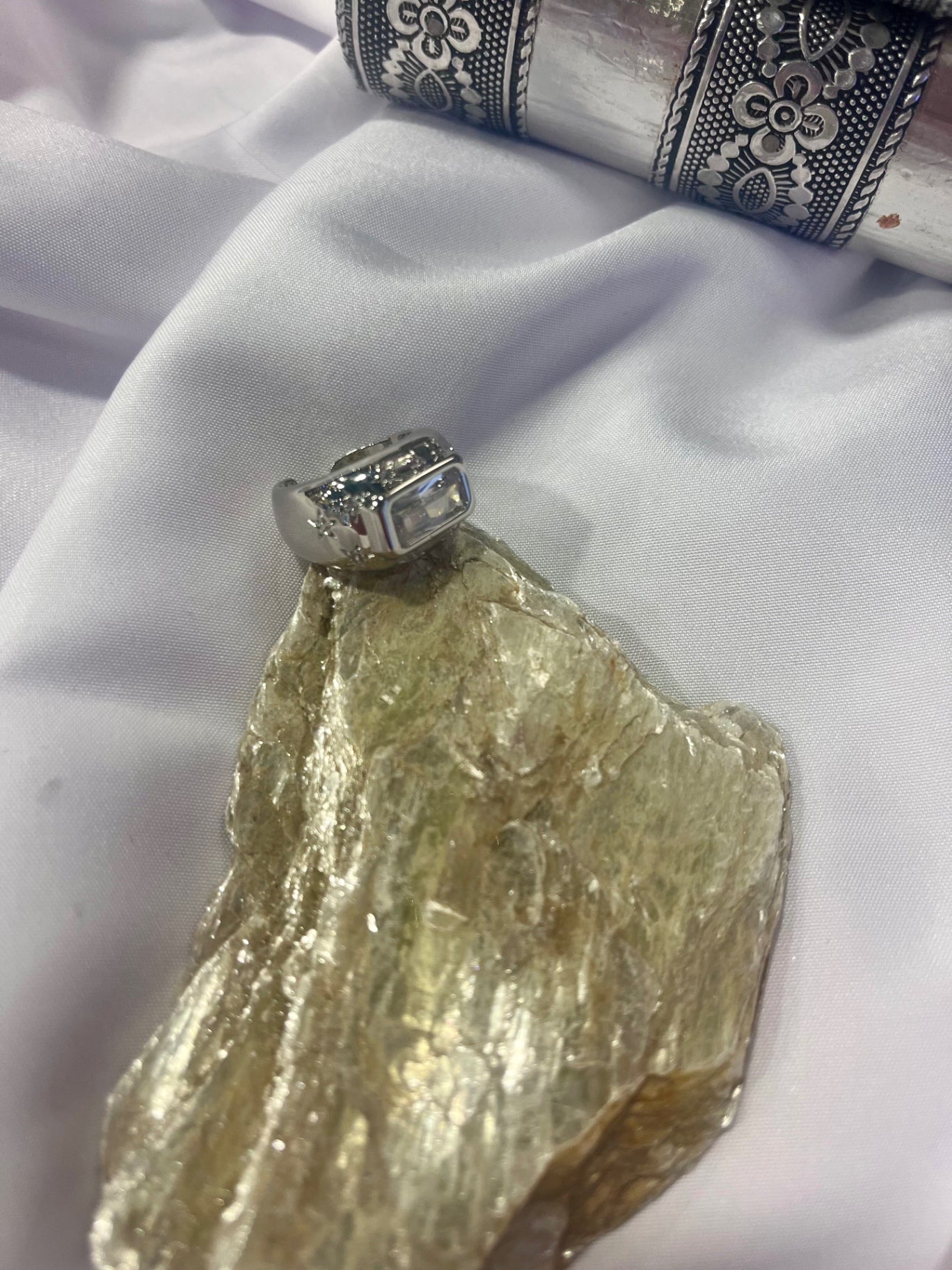 Celestial Rectangle CZ Ring – Silver 