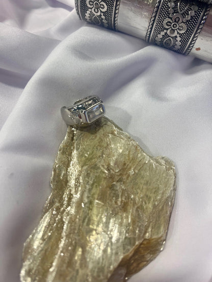 Celestial Rectangle CZ Ring – Silver 