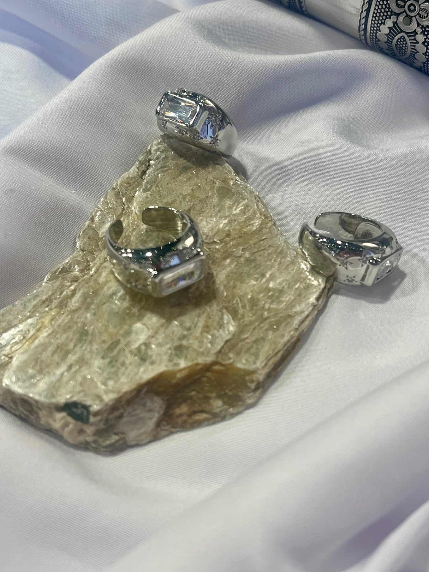 Celestial Rectangle CZ Ring – Silver 