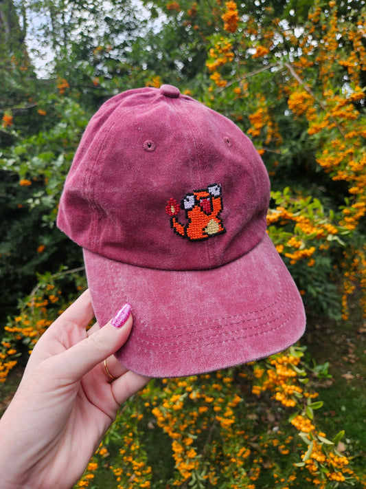 Red Cross Stitched Hat